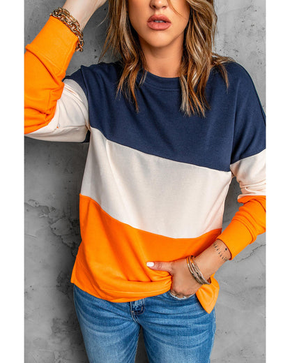 Azura Exchange Colorblock Sweatshirt with Contrast Stitching and Slits - XL