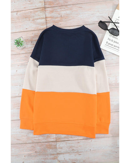 Azura Exchange Colorblock Sweatshirt with Contrast Stitching and Slits - XL