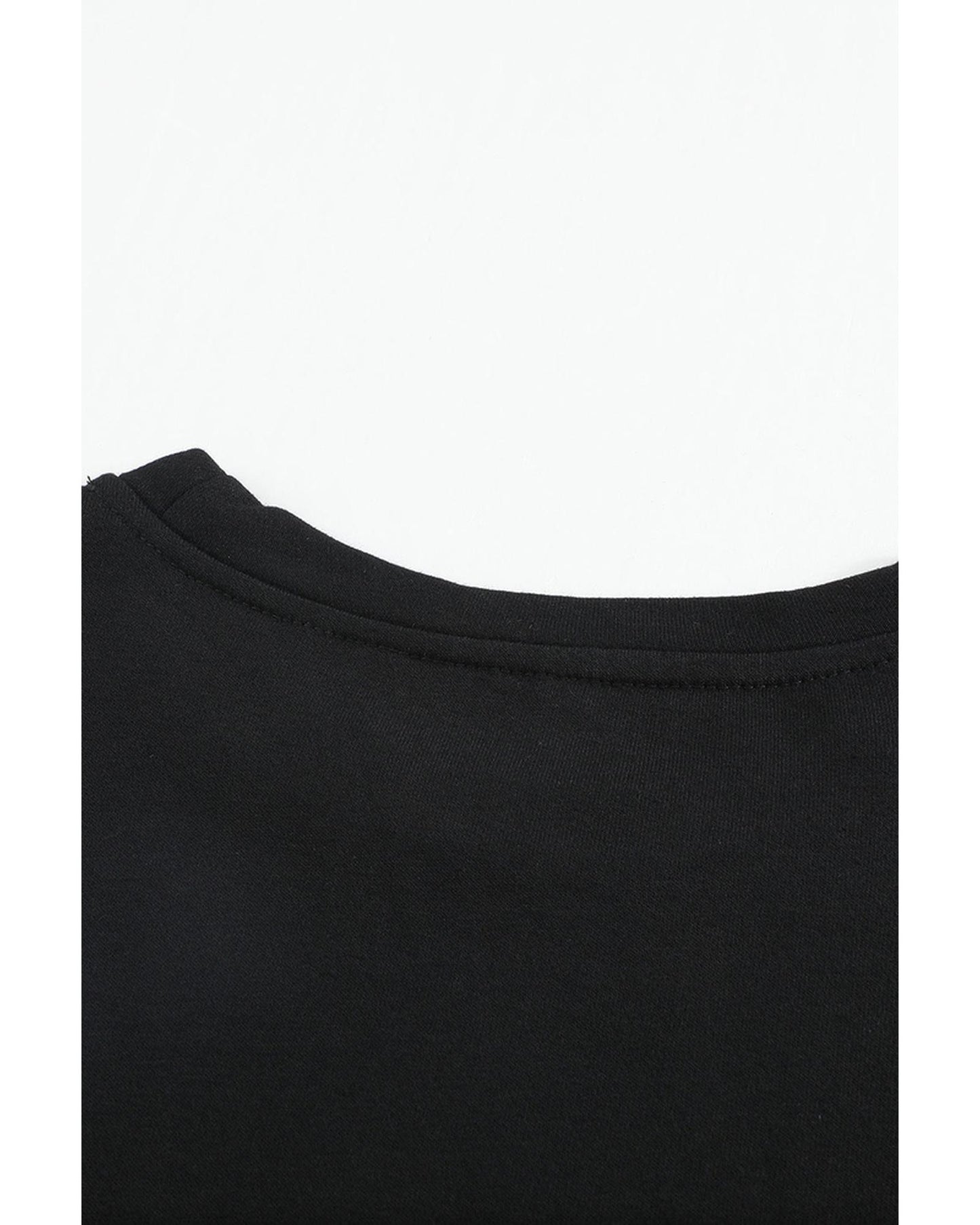 Azura Exchange Black Contrast Stitching Sweatshirt with Slits - S