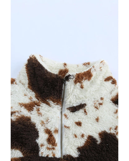 Azura Exchange Cow Print Fleece Sweatshirt - 2XL