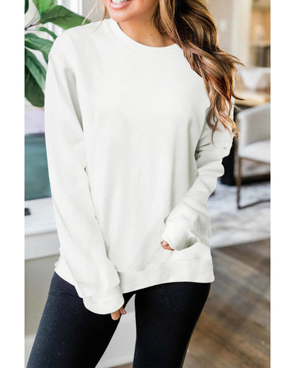 Azura Exchange Plain Crew Neck Pullover Sweatshirt - M