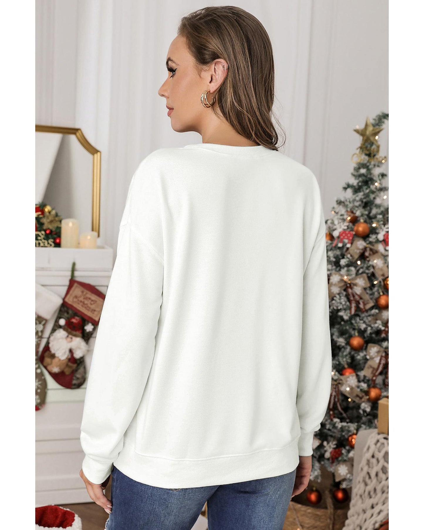 Azura Exchange Plain Crew Neck Pullover Sweatshirt - M