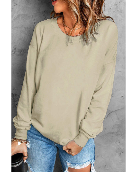 Azura Exchange Plain Crew Neck Pullover Sweatshirt - S