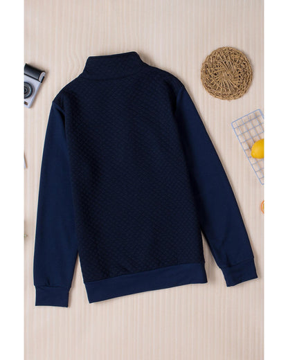 Azura Exchange Luxury Waffle Zip Up Sweatshirt - S