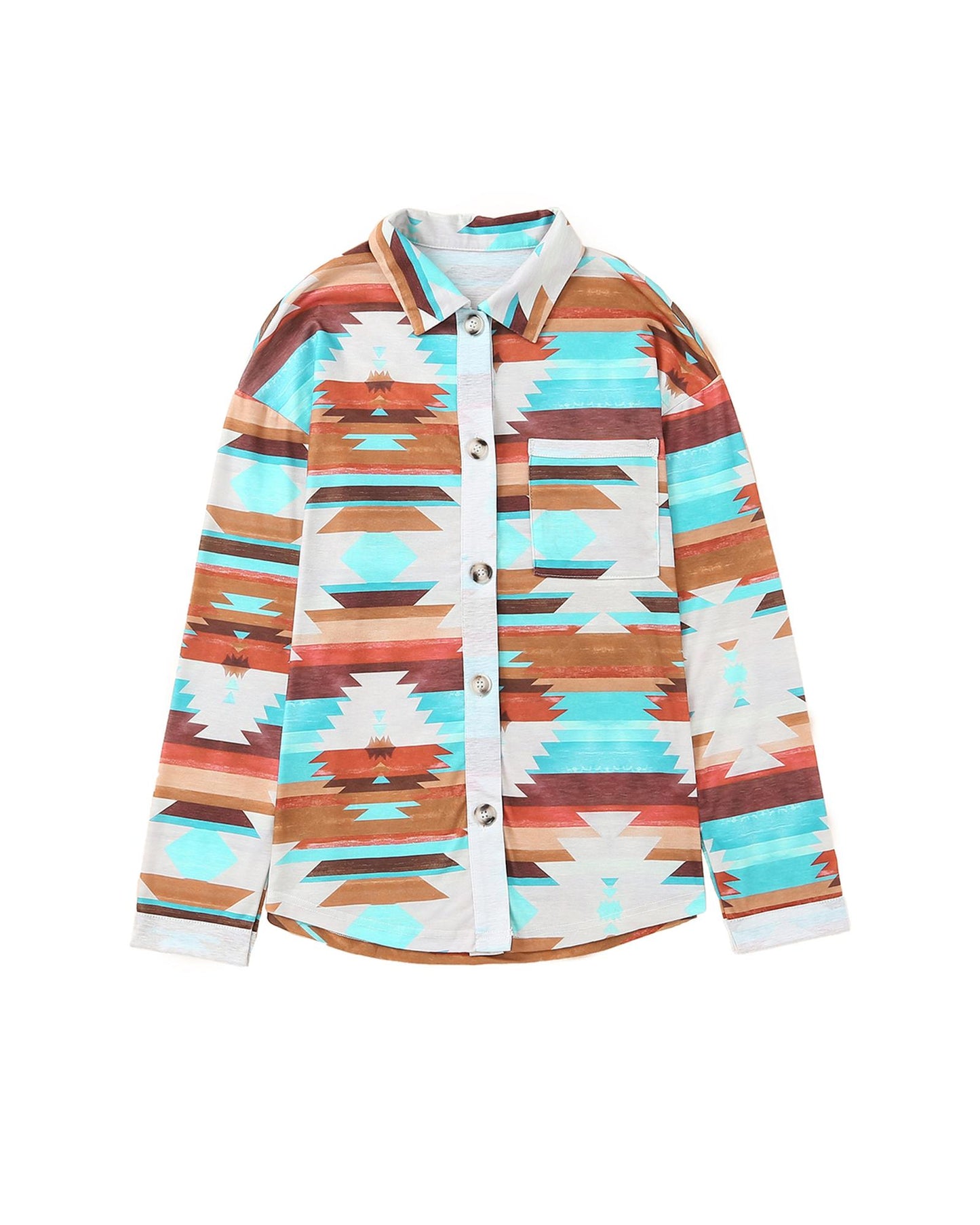 Azura Exchange Multicolor Aztec Print Long Sleeve Shirt - M