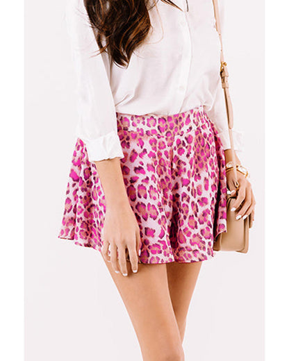 Azura Exchange Leopard Print Flutter Shorts - L