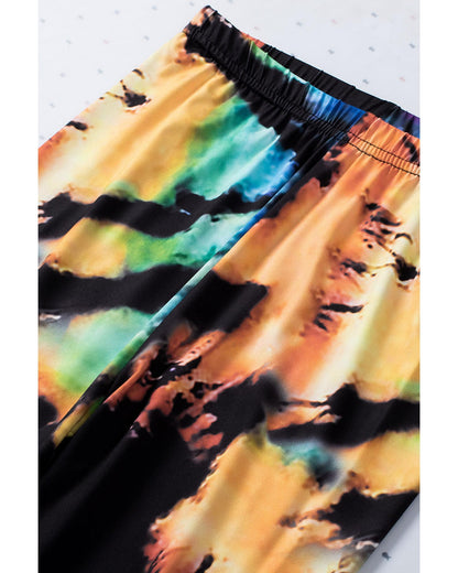 Azura Exchange Tie Dye Hollow Out Fitness Leggings - L