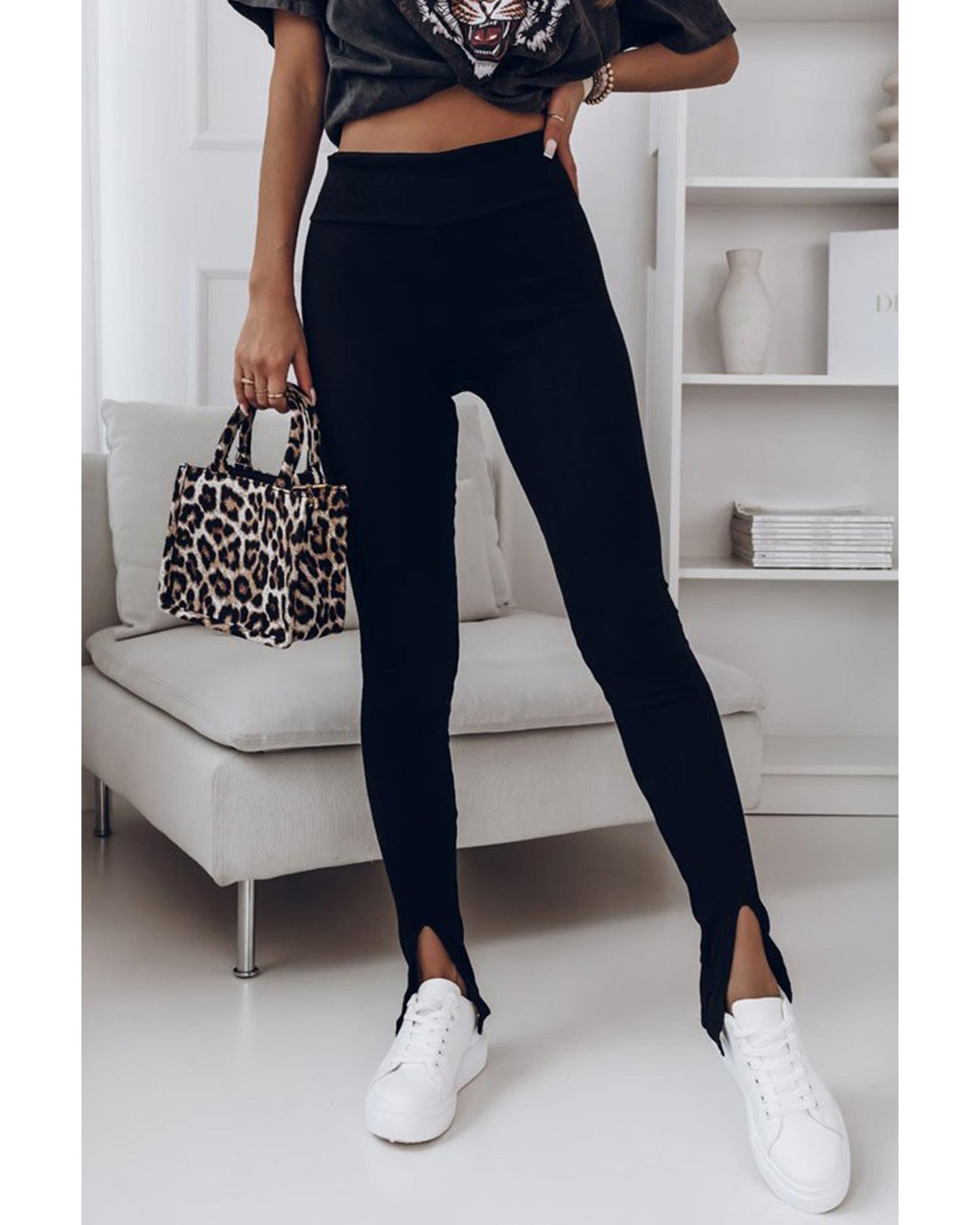 Azura Exchange High Waist Slit Leggings - L