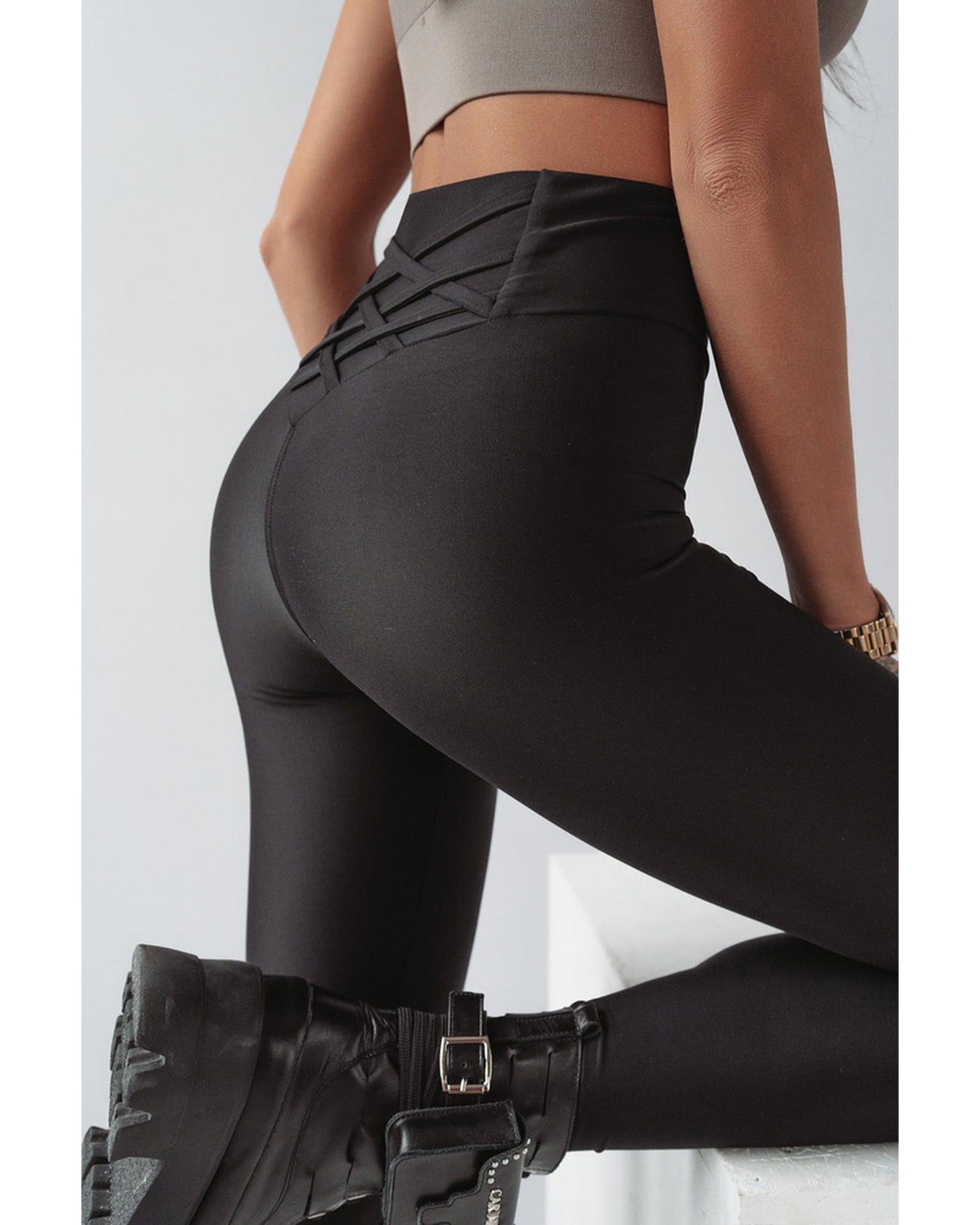 Azura Exchange Tummy Control High Waist Leggings - L