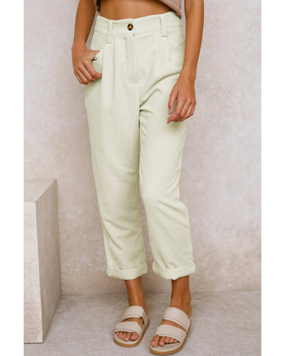 Azura Exchange Corduroy High Waist Straight Leg Pants - 8 US