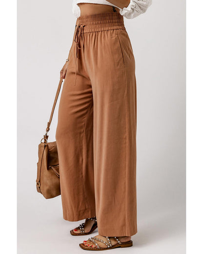 Azura Exchange Elastic Waist Casual Wide Leg Pants - M