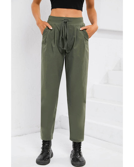 Azura Exchange Elastic Drawstring Waist Pants - L