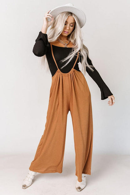 Azura Exchange Wide Leg Suspender Pants - M