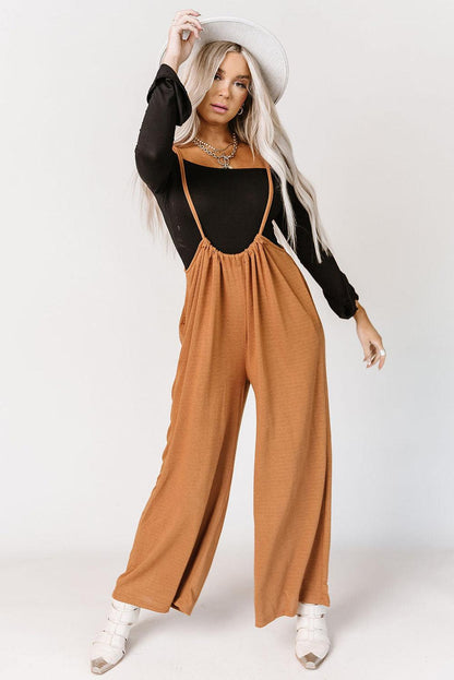 Azura Exchange Wide Leg Suspender Pants - XL