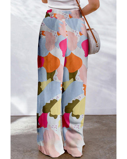 Azura Exchange Color Palette Print Wide Leg Pants - M