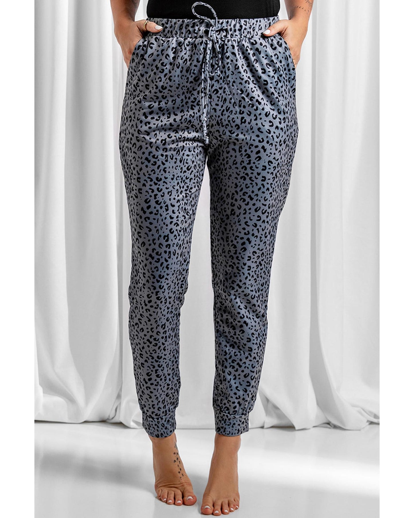 Azura Exchange Leopard Print Joggers - L