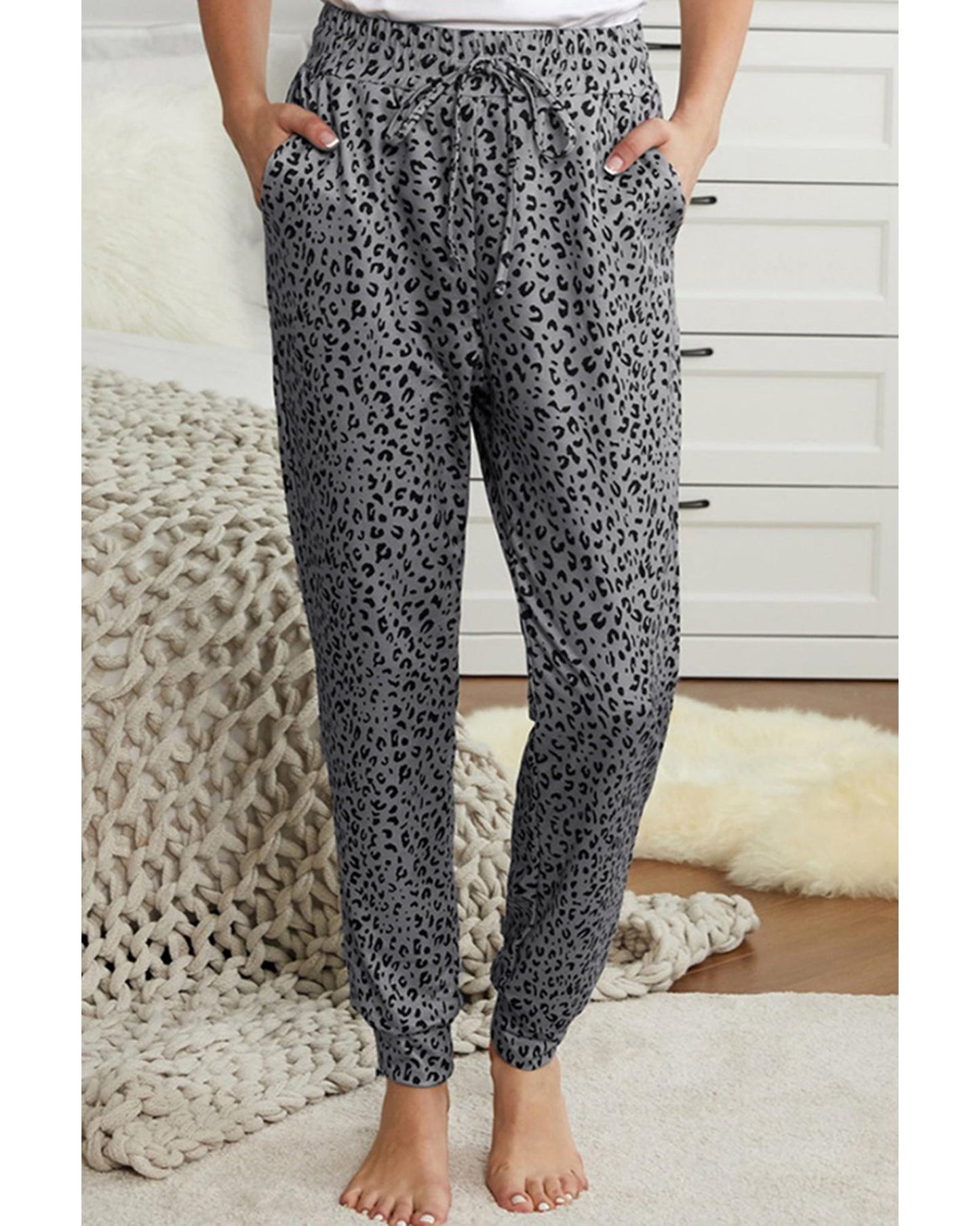 Azura Exchange Leopard Print Joggers - L