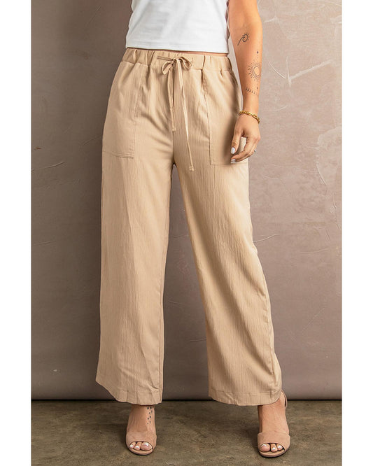 Azura Exchange Drawstring Waist Crinkled Wide Leg Pants - 2XL