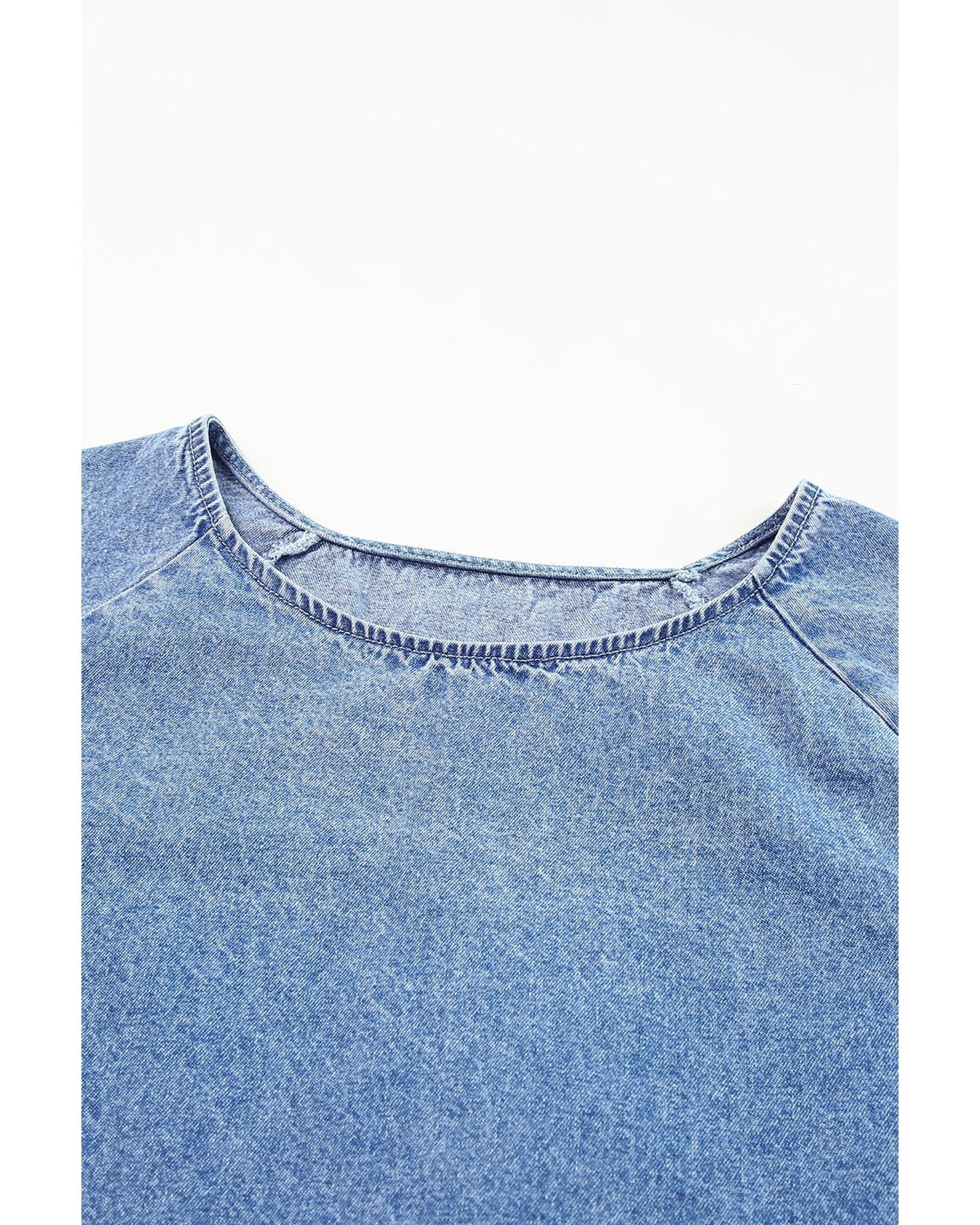 Azura Exchange Raw Edge Denim Top - XL