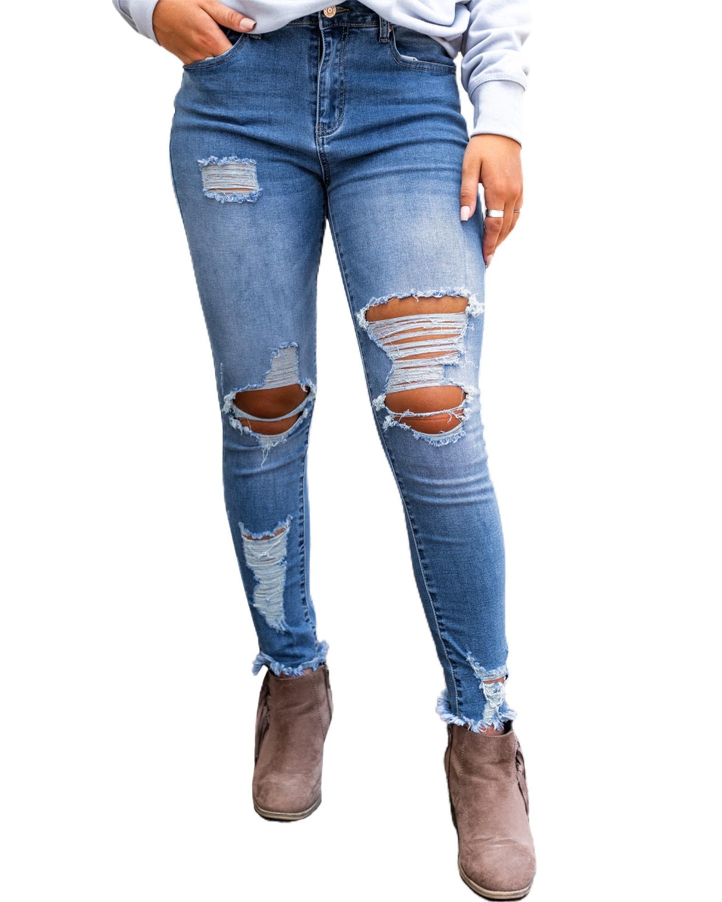 Azura Exchange Distressed Skinny Jeans - XL