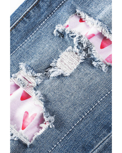 Azura Exchange Heart Patchwork Jeans - 10 US