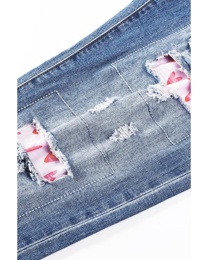 Azura Exchange Heart Patchwork Jeans - 12 US