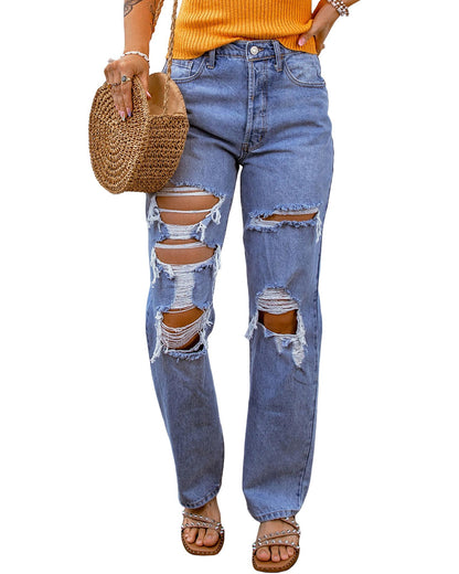 Azura Exchange Destroyed Boyfriend Jeans - 14 US