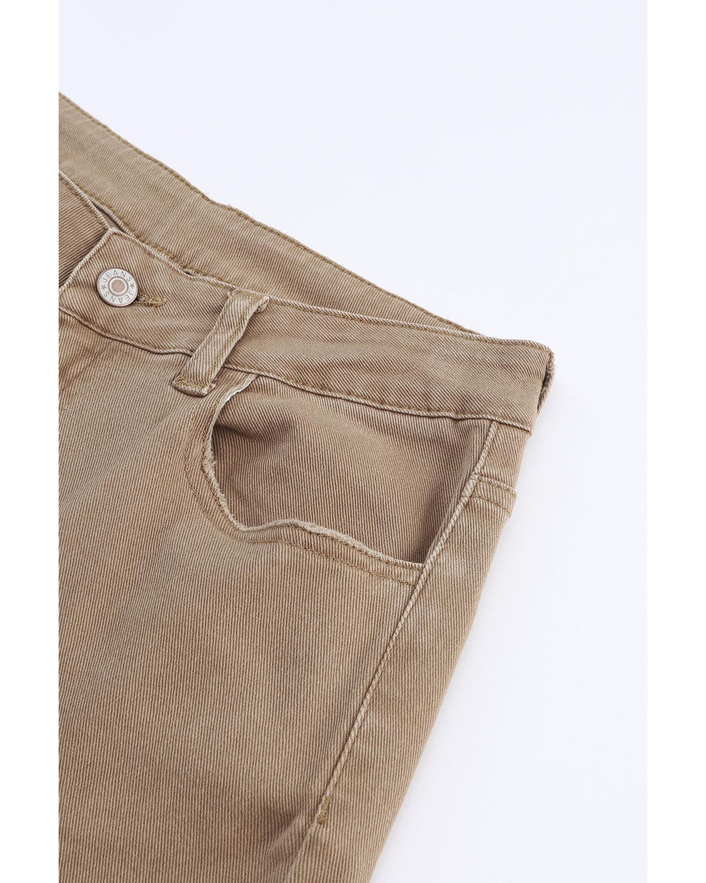 Azura Exchange Khaki High Waist Flare Jeans - 10 US