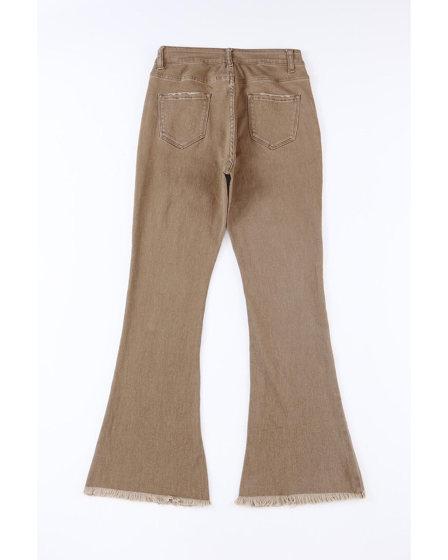 Azura Exchange Khaki High Waist Flare Jeans - 12 US