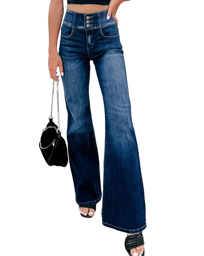 Azura Exchange Elastic Waistband Flare Jeans - 16 US