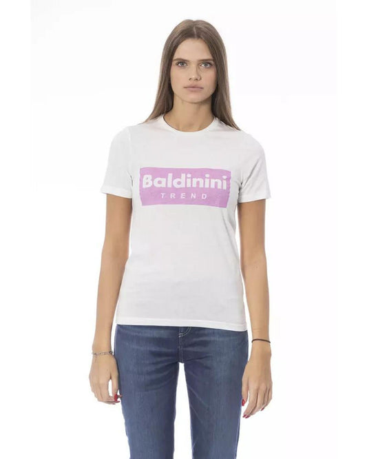 Baldinini Trend Women's White Cotton Tops & T-Shirt - XS