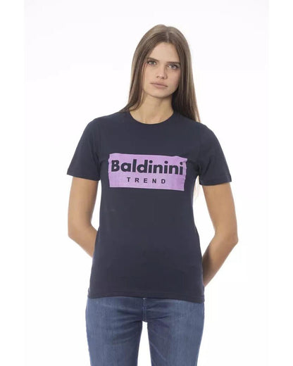 Baldinini Trend Women's Blue Cotton Tops & T-Shirt - L