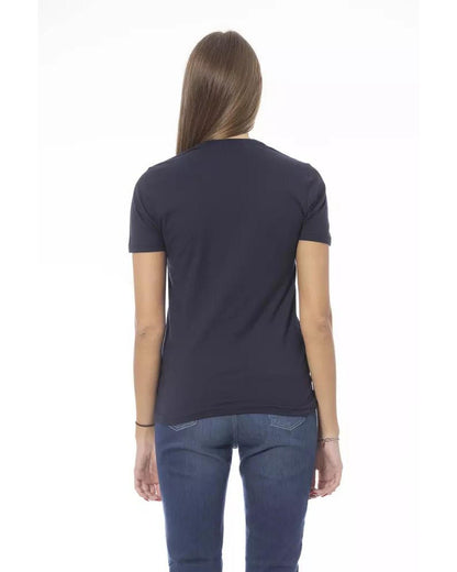 Baldinini Trend Women's Blue Cotton Tops & T-Shirt - L