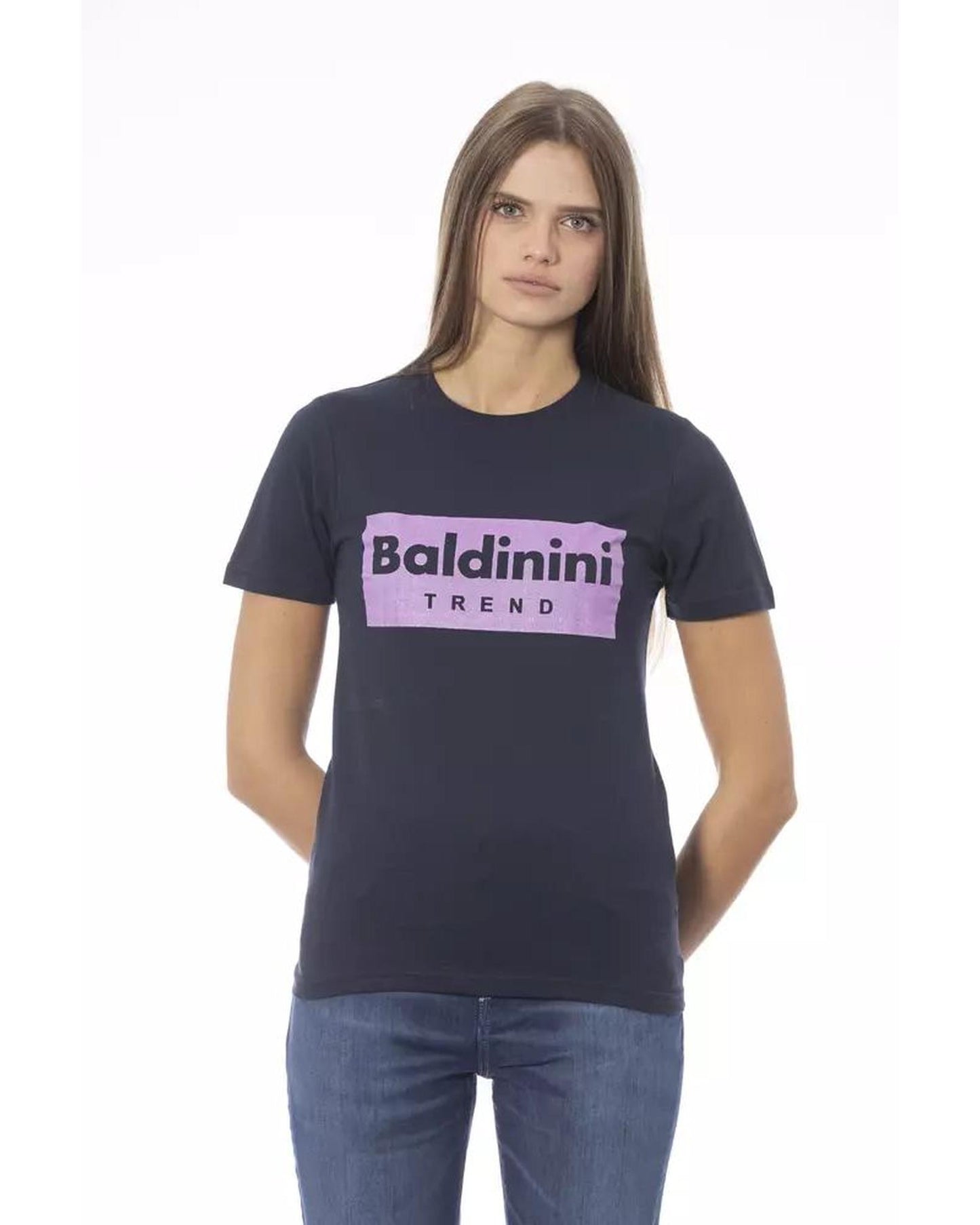 Baldinini Trend Women's Blue Cotton Tops & T-Shirt - S