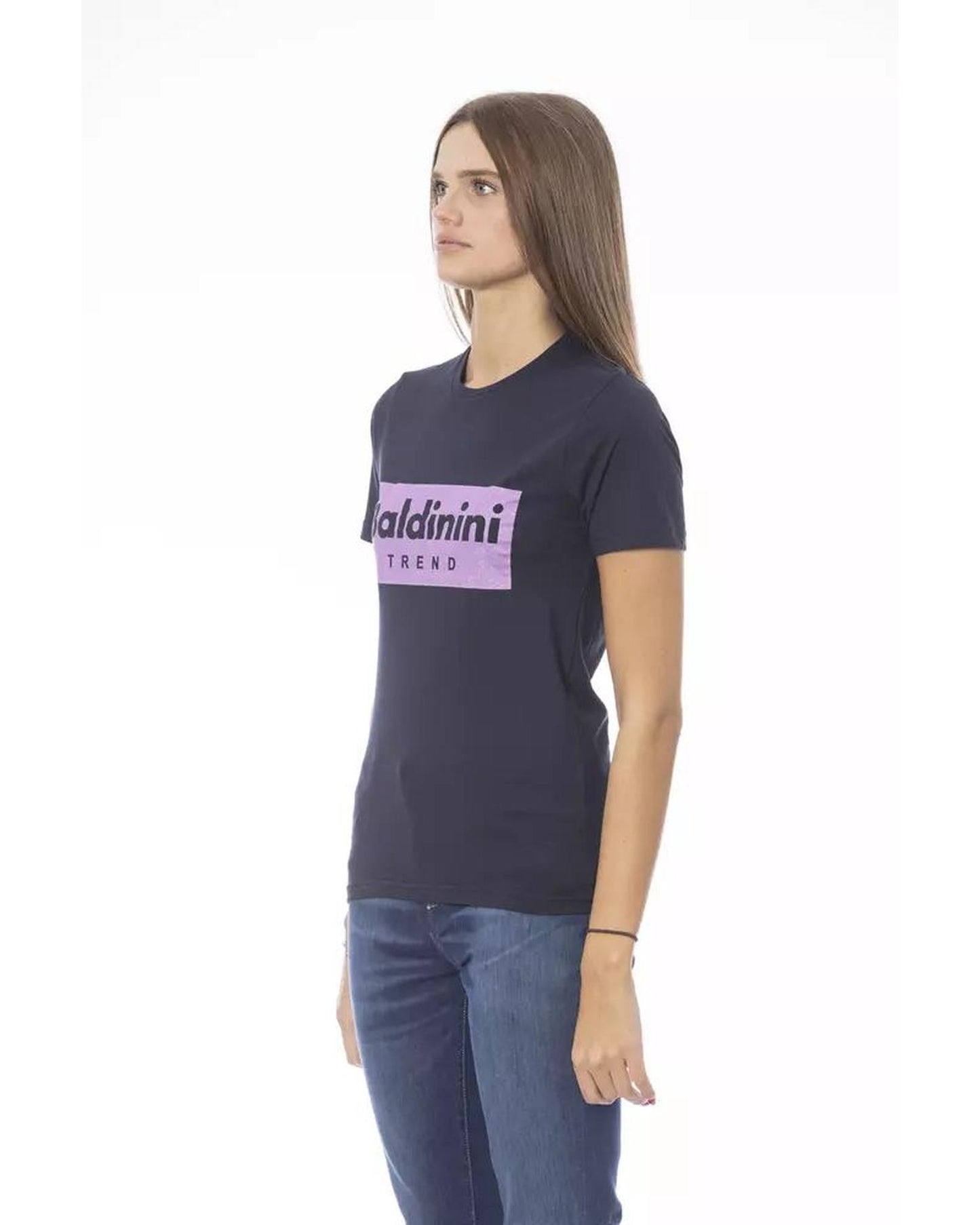 Baldinini Trend Women's Blue Cotton Tops & T-Shirt - S