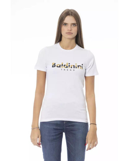 Baldinini Trend Women's White Cotton Tops & T-Shirt - M