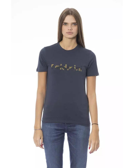 Baldinini Trend Women's Blue Cotton Tops & T-Shirt - L