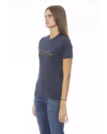 Baldinini Trend Women's Blue Cotton Tops & T-Shirt - L