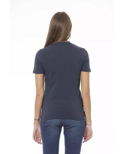 Baldinini Trend Women's Blue Cotton Tops & T-Shirt - XS