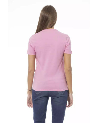 Baldinini Trend Women's Pink Cotton Tops & T-Shirt - L