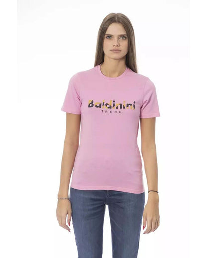 Baldinini Trend Women's Pink Cotton Tops & T-Shirt - M