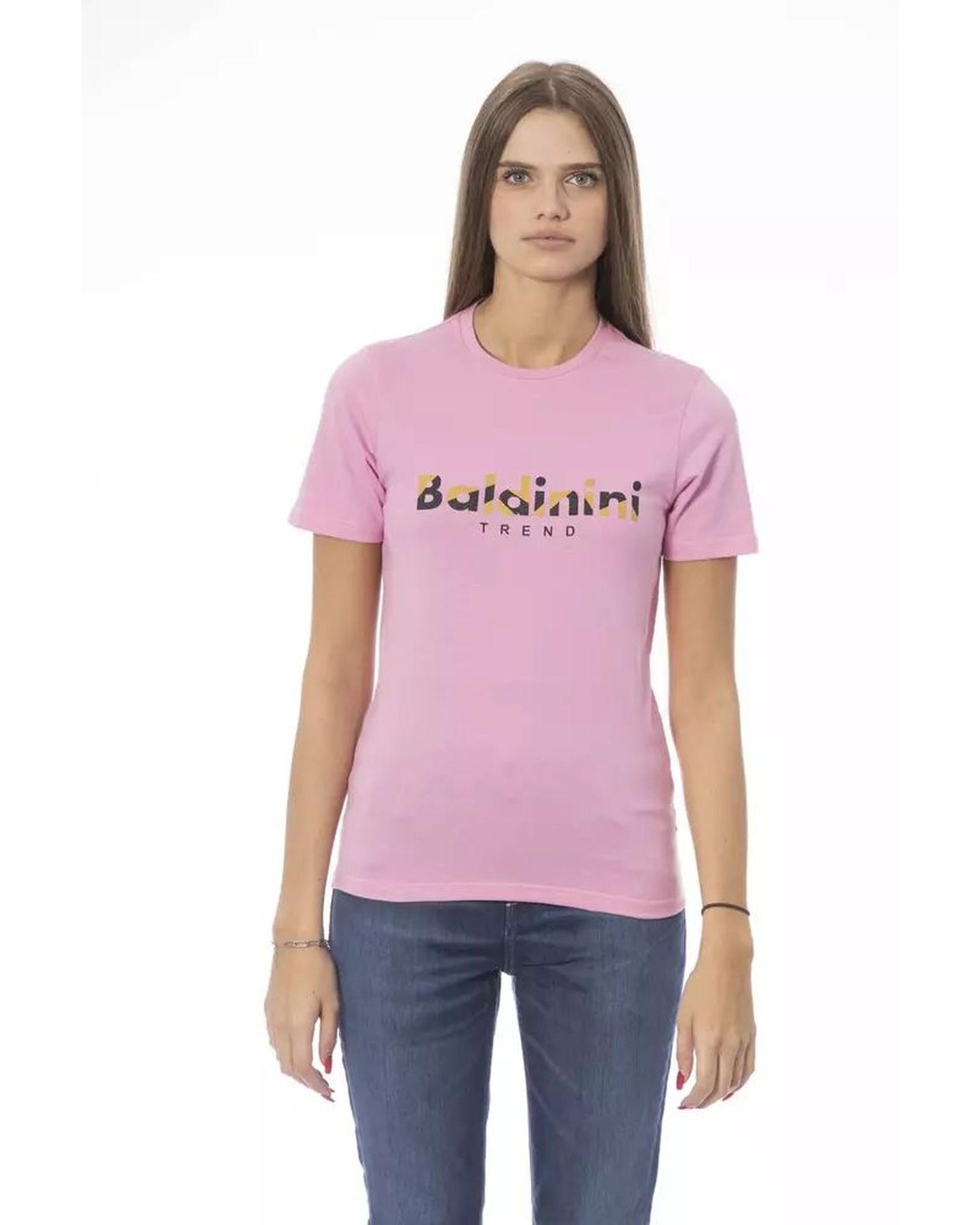 Baldinini Trend Women's Pink Cotton Tops & T-Shirt - S