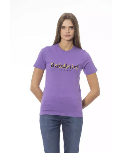 Baldinini Trend Women's Purple Cotton Tops & T-Shirt - L