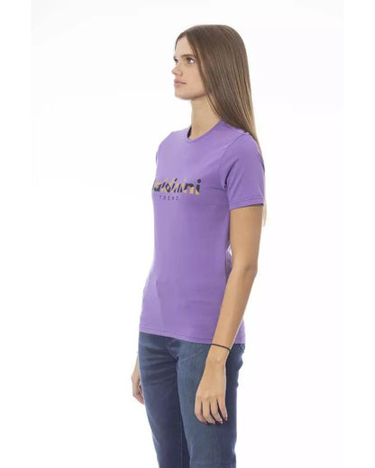 Baldinini Trend Women's Purple Cotton Tops & T-Shirt - M