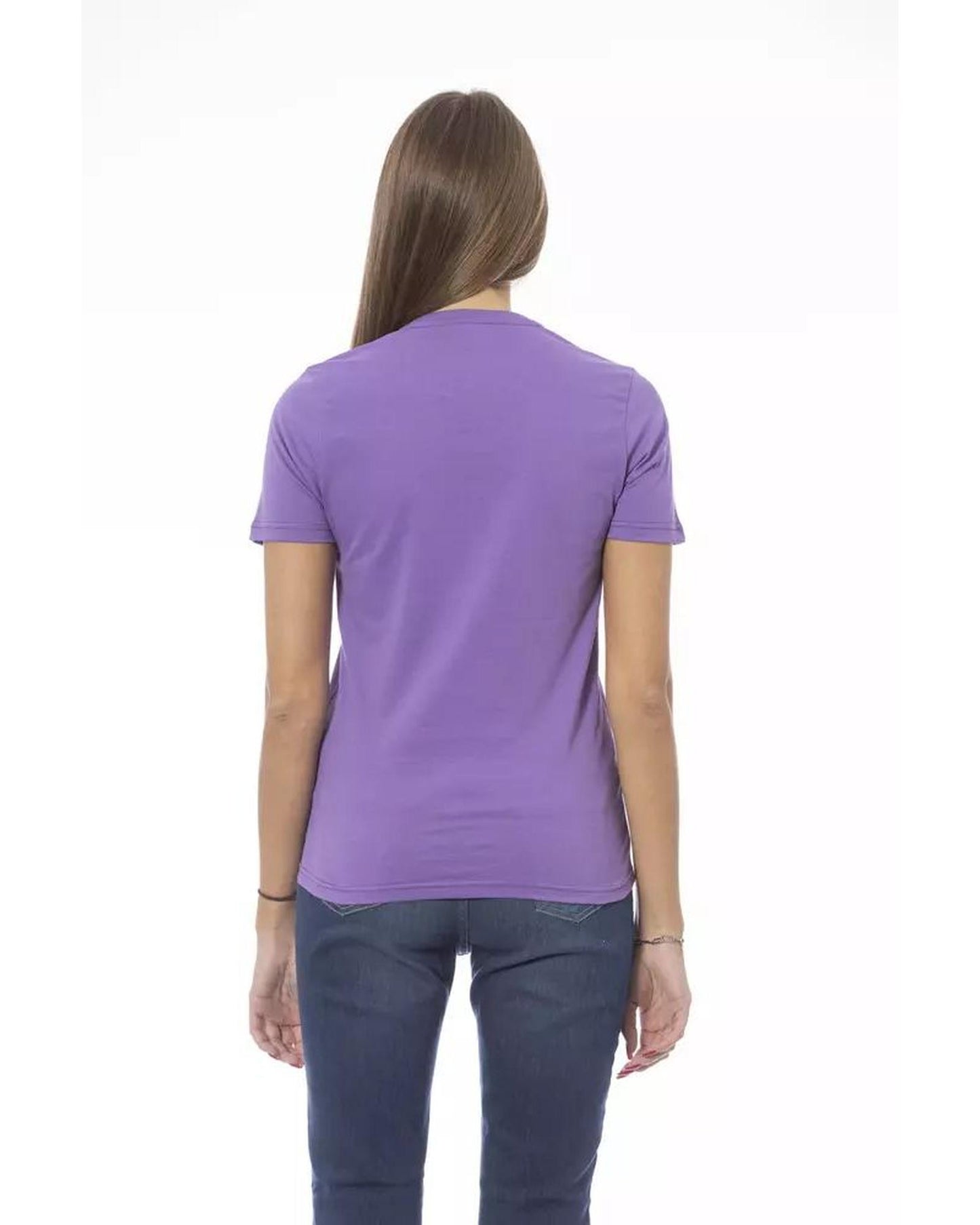 Baldinini Trend Women's Purple Cotton Tops & T-Shirt - M