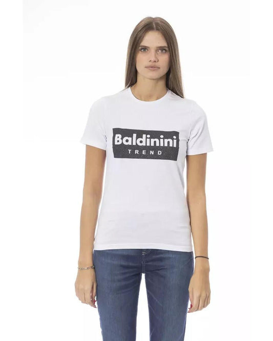 Baldinini Trend Women's White Cotton Tops & T-Shirt - S