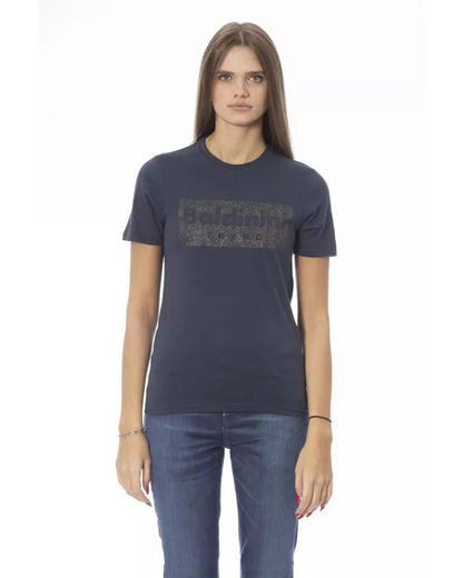 Baldinini Trend Women's Blue Cotton Tops & T-Shirt - S