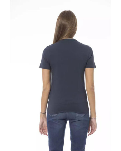 Baldinini Trend Women's Blue Cotton Tops & T-Shirt - XS