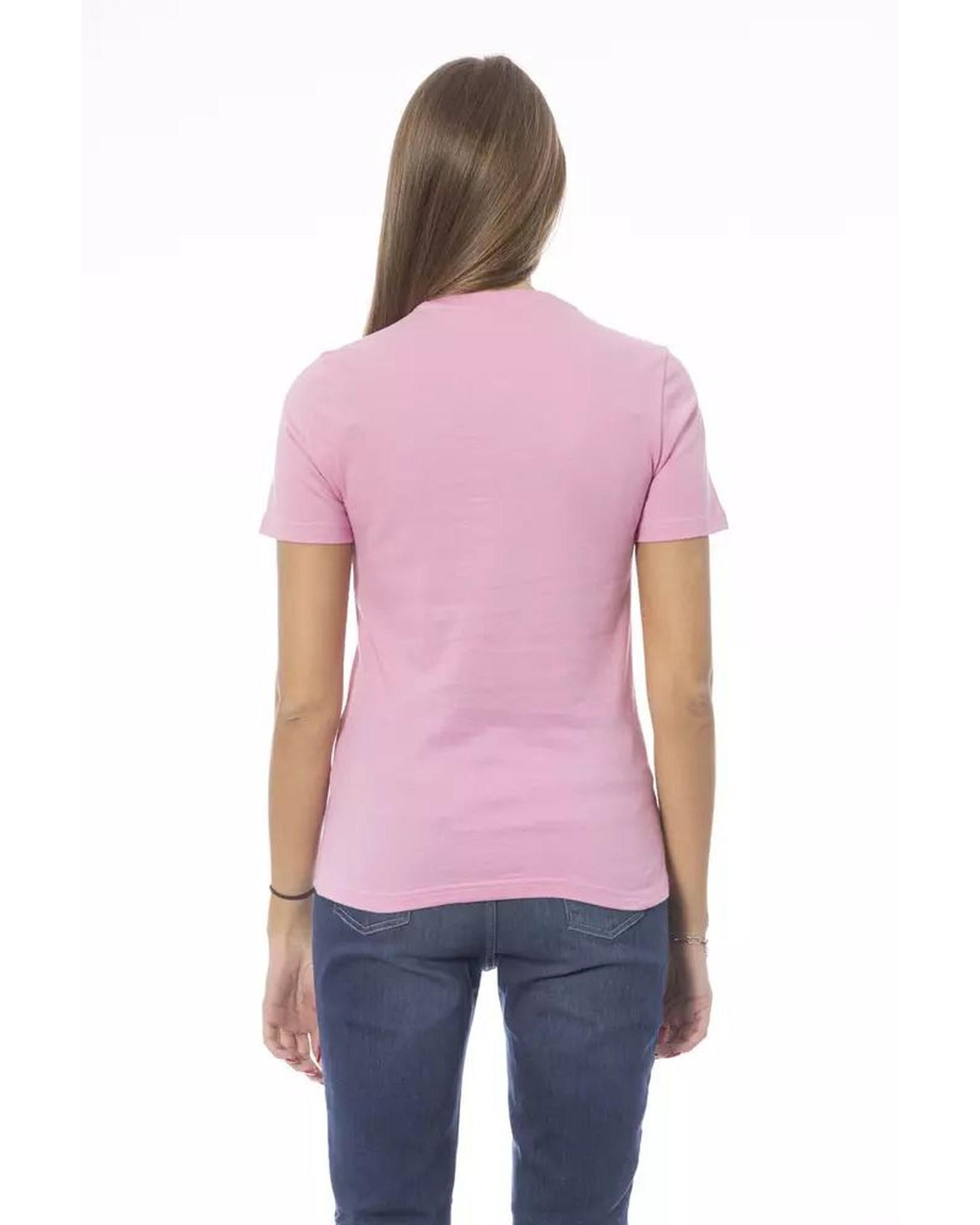 Baldinini Trend Women's Pink Cotton Tops & T-Shirt - M