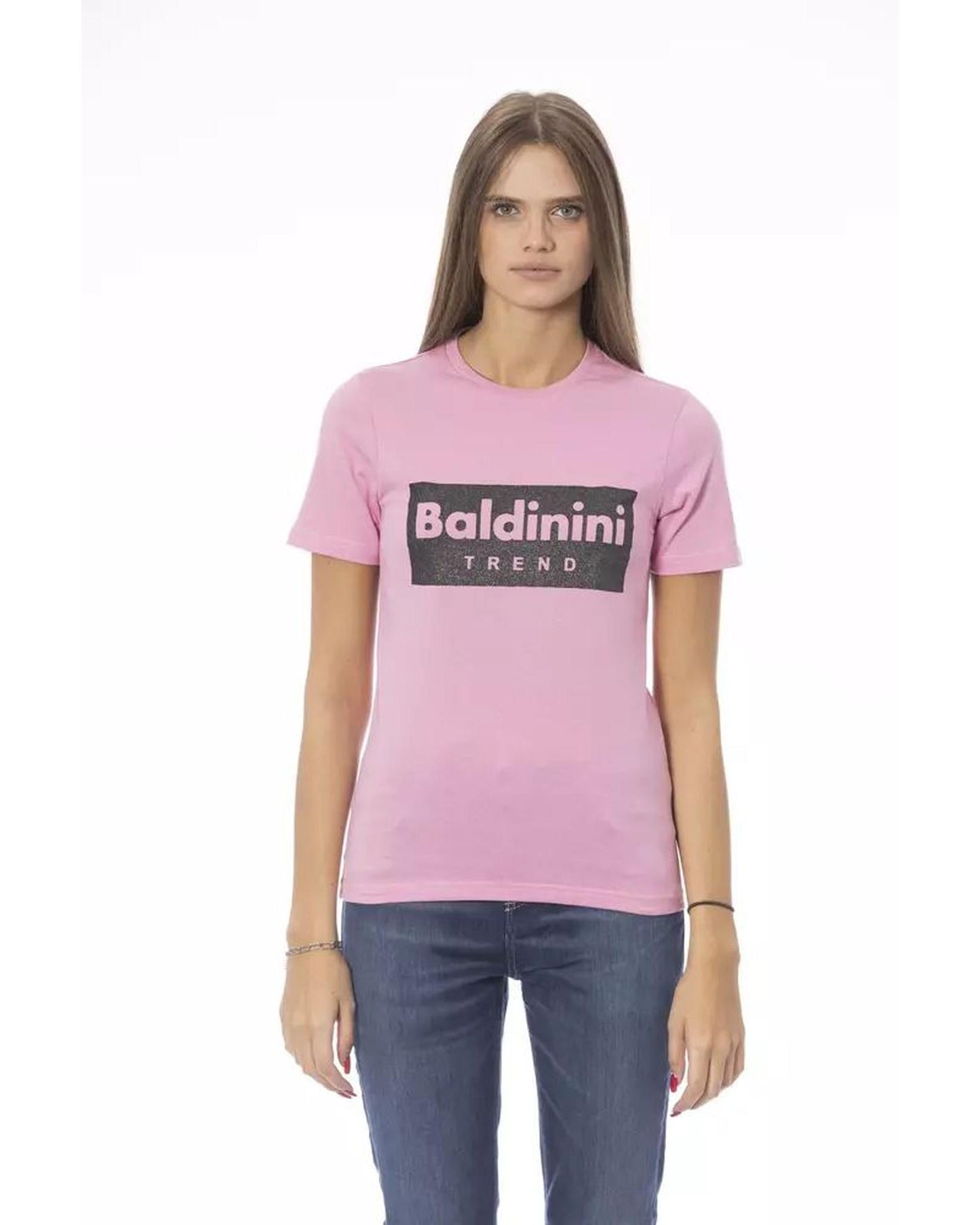 Baldinini Trend Women's Pink Cotton Tops & T-Shirt - S